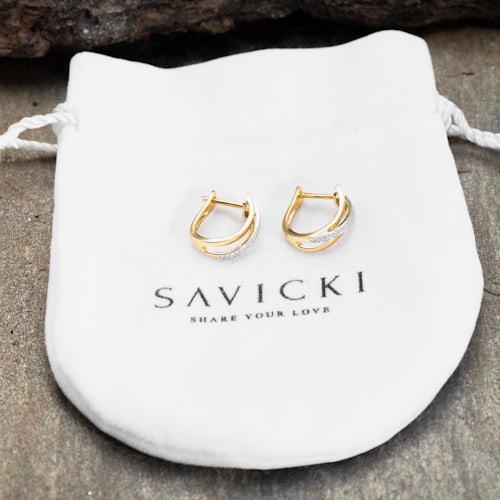 Kolczyki Savicki: złote, diamenty